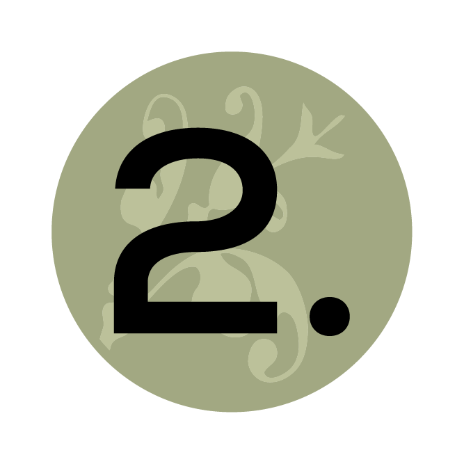 Number two with floral background