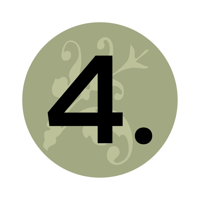 Number four with floral background